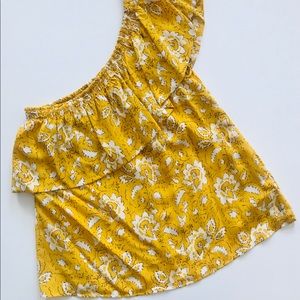 Madewell One Shoulder Floral Top